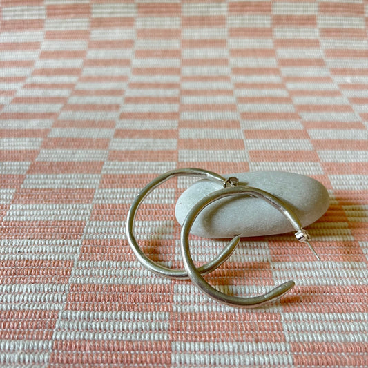 Silver organic hoop earrings